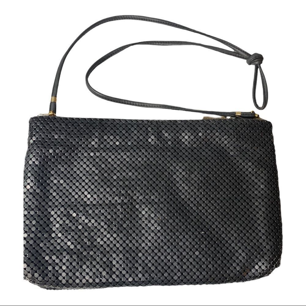 WHITING & DAVIS - Flat Black Chainmail Shoulder Bag/Needs Small Repair (See Pic)